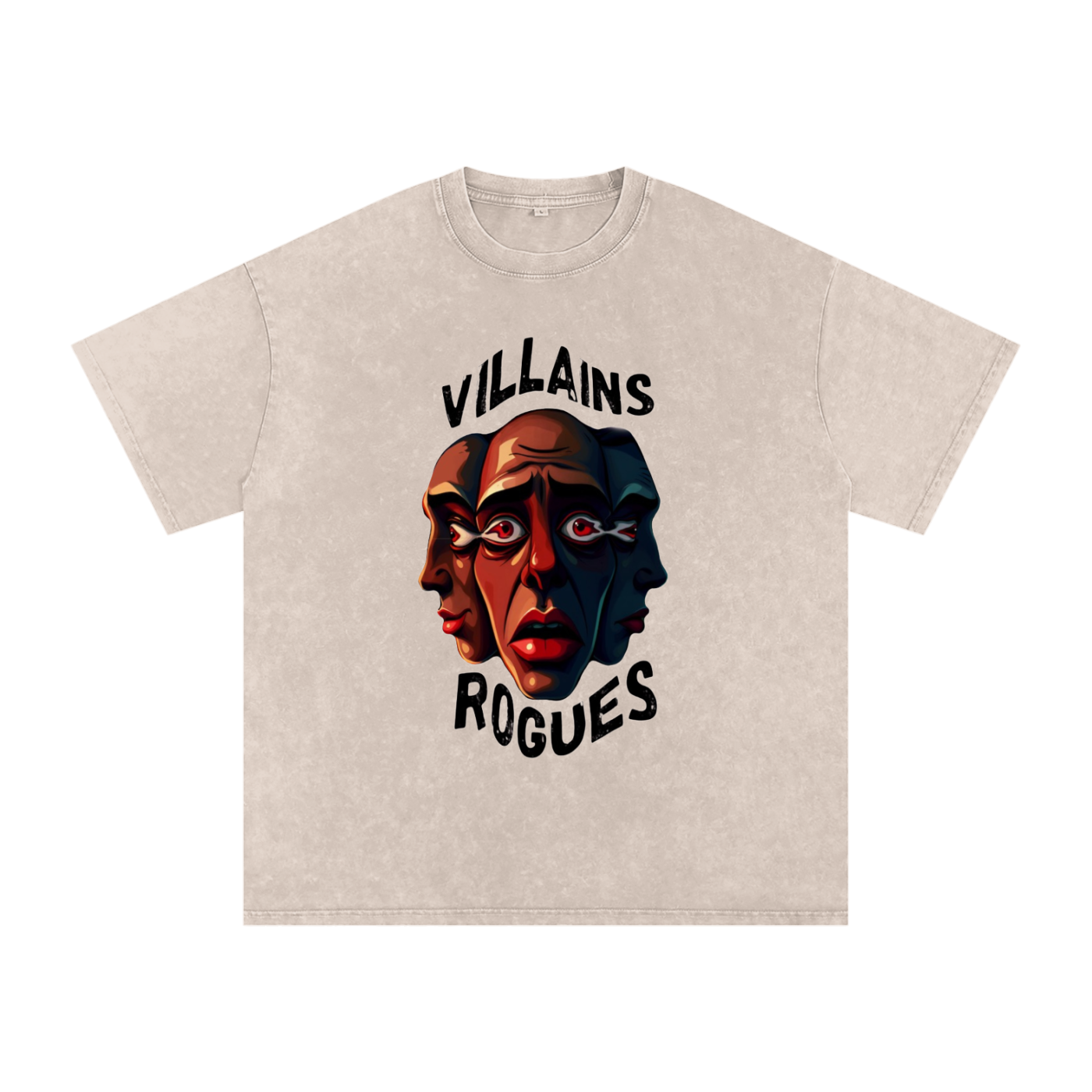 Acid Wash Oversized T-Shirt - Villains X Rogues