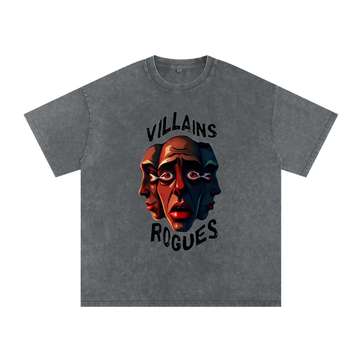 Acid Wash Oversized T-Shirt - Villains X Rogues