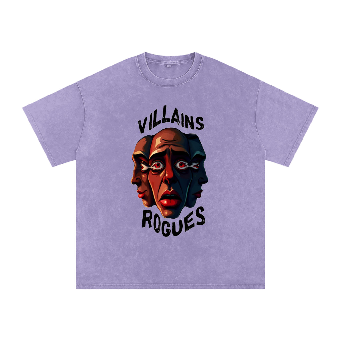 Acid Wash Oversized T-Shirt - Villains X Rogues