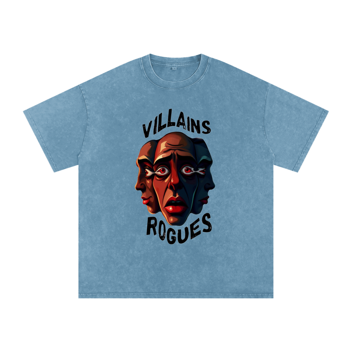 Acid Wash Oversized T-Shirt - Villains X Rogues