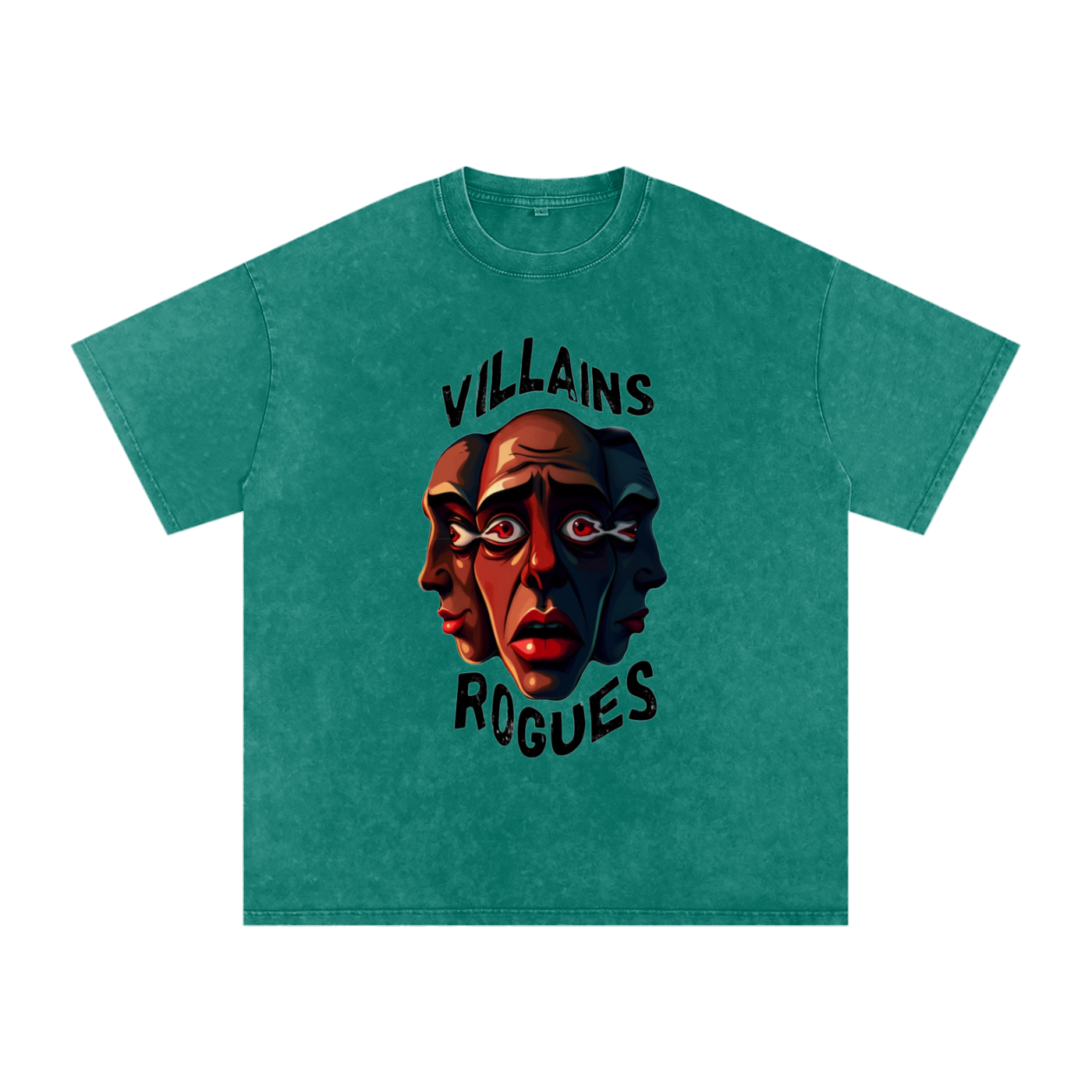 Acid Wash Oversized T-Shirt - Villains X Rogues 