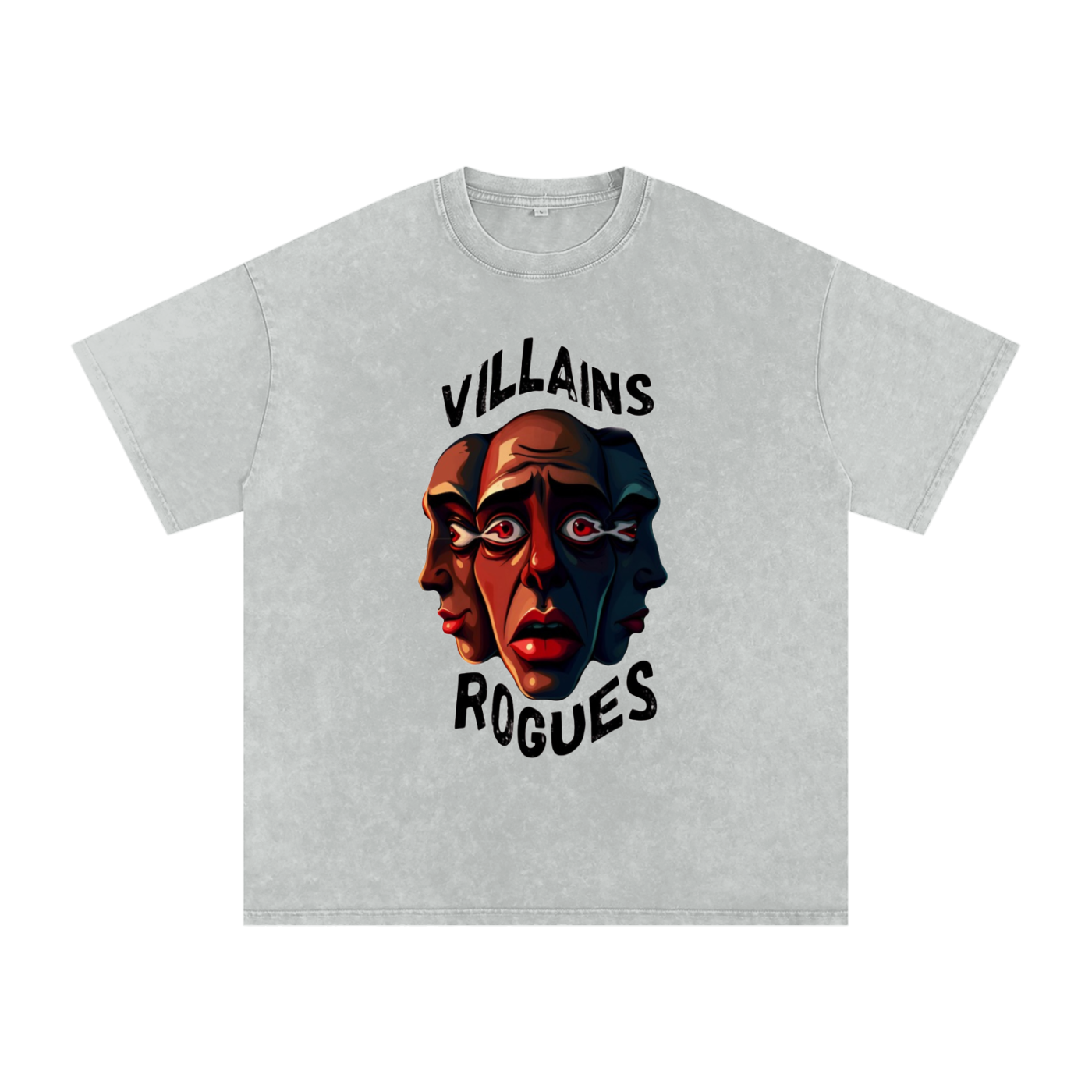 Acid Wash Oversized T-Shirt - Villains X Rogues 